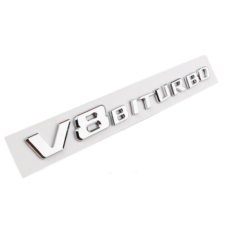 Vhodné pro boční znaky Mercedes-Benz V8 BITURBO: Písmena emblémů pro přeplňované vozy C63, G63, S65 & V12.