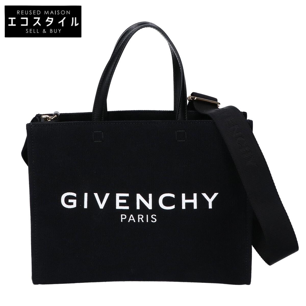 

GIVENCHY [Excellent Condition] Logo Canvas 2-Way Shoulder Bag Tote Bag blackUsed