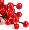 Red Holly Berry Stems Artificial Red Berries Bunch Fake Flowers Plant for Christmas Tree Ornaments for New Year Party Home Decor