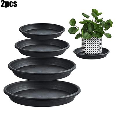 2 Stück Kunststoff-Blumenuntertasse, 4/6/7/8/10 Zoll, rund, für Blumentöpfe für drinnen und draußen, Blumentopf-Tablett, Gartenbedarf