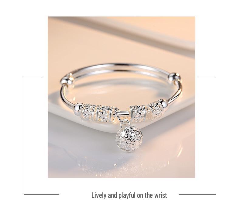 Zhenrong 925 Silber Damenarmband: Palastglocke, Japanischer & Koreanischer Stil, Modische Sterling Silber Rotierende Perle, Ethnischer Stil