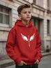Kids Hoodie Autumn Winter Thick Fleece Angel Wing Sword Graphic Print Warm Casual Streetwear Pullover Sweatshirt