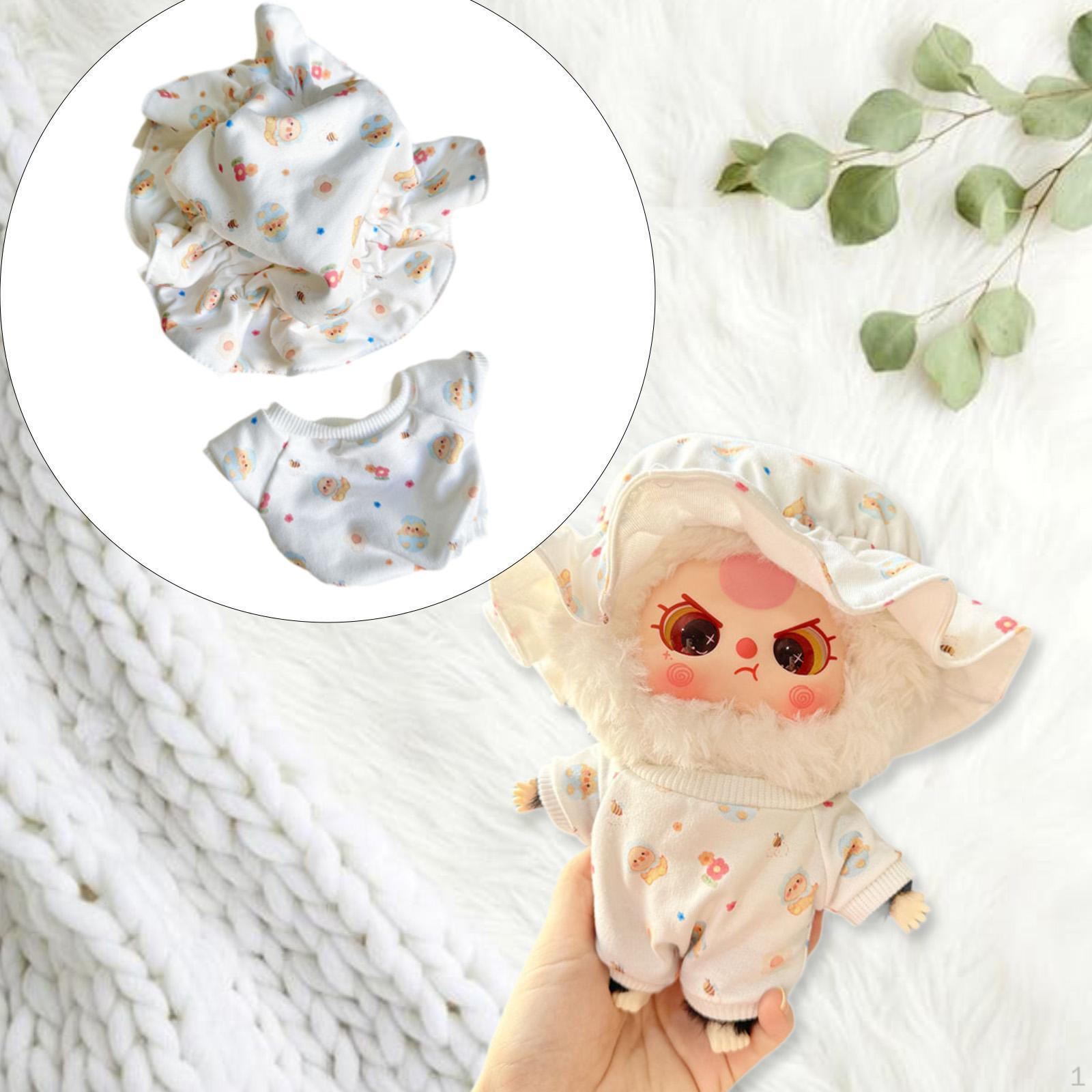 

2 предмета кукольная пижама и шляпа костюм аксессуары миниатюрная одежда наряды для 8 дюймов девочек