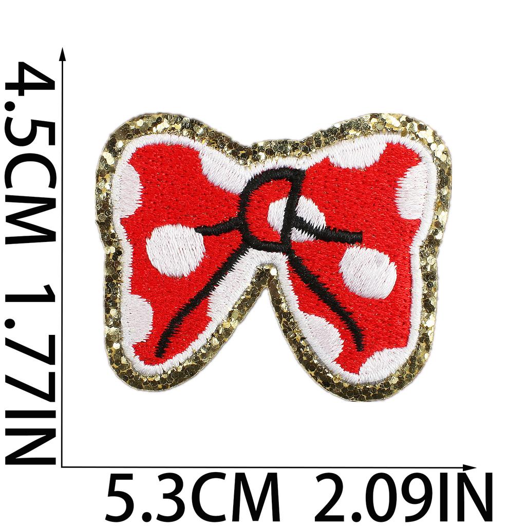 Anime Character Embroidery Cloth Sticker Cartoon Couple Mouse Patch Sticker Computer Embroidery Badge Bow Subsidy