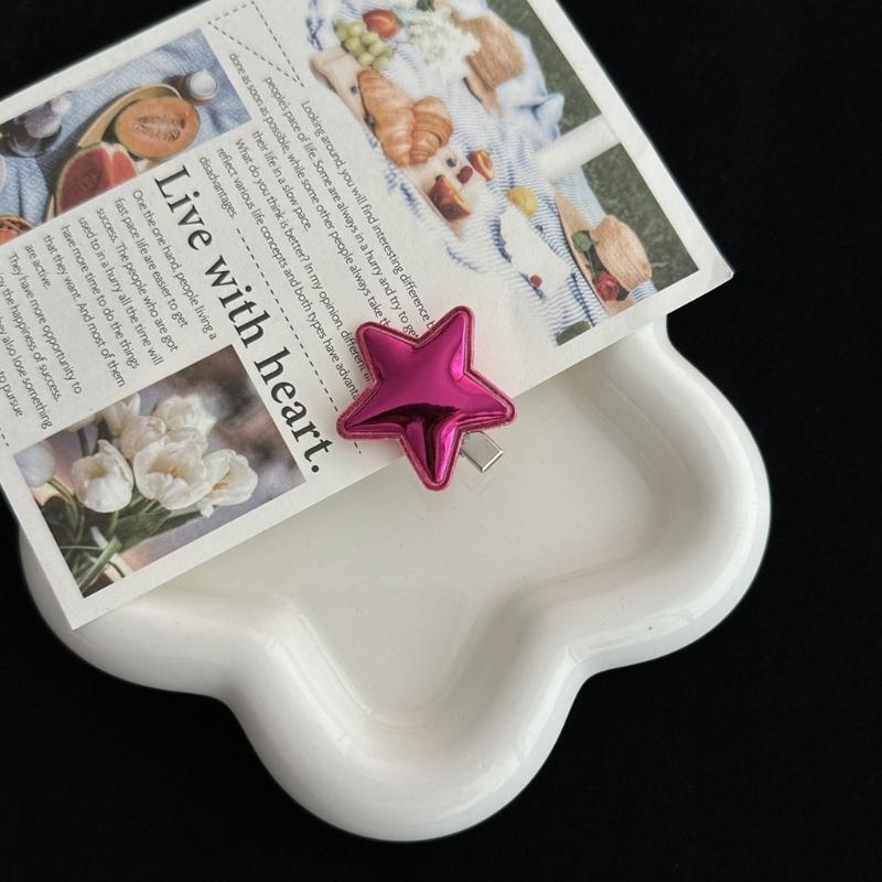 PU-Leather Hair Clip Hairpins Fashion Five-Pointed Star Hair Barrettes Sweet Headpiece Hair Accessories for Women Girls