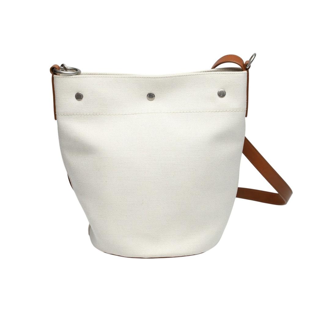 SAINT LAURENT Rive Gauche Shoulder Bag canvas Natural x brown unisex VLR669299 Used