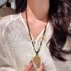 Natural Tiger Eye Compass Pendant Necklace Women Handmade Beaded Chain Minimalist Chic Boho Jewelry Winter