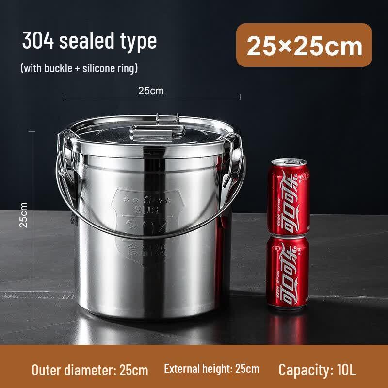 ZISIZ 304 Stainless Steel Portable Bucket