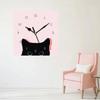 24cm Creative Nordic Clock Wall Clock Mute Does Not Tick Cat Decorated Clock for Living Room Bedroom Study Outdoor Decoration