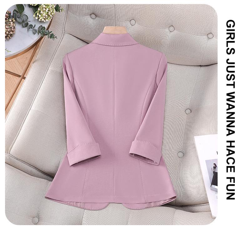 Women's Summer Seven-Sleeve Slim Blazer - Stylish Professional Jacket