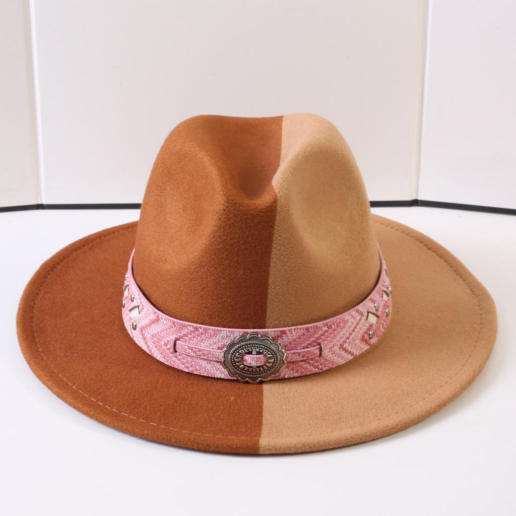 Popular European and American Classic Double-color Wide-brimmed Top Hat Men's and Women's Fashion OL Style Cowboy Hat Jazz Hat