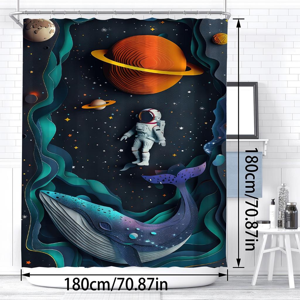 1pc of Modern Style Colorful And Fashionable Bathroom Decor Digital Printed Shower Curtain