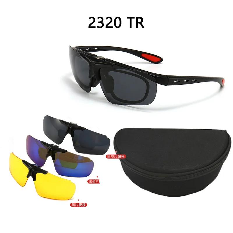 

2362 TR Stylish Male Outdoor Sports Clips Sunglasses Goggle Driving Fishing Flip Up Sun Eyeglasses Oculos De Sol With Box Polarized light