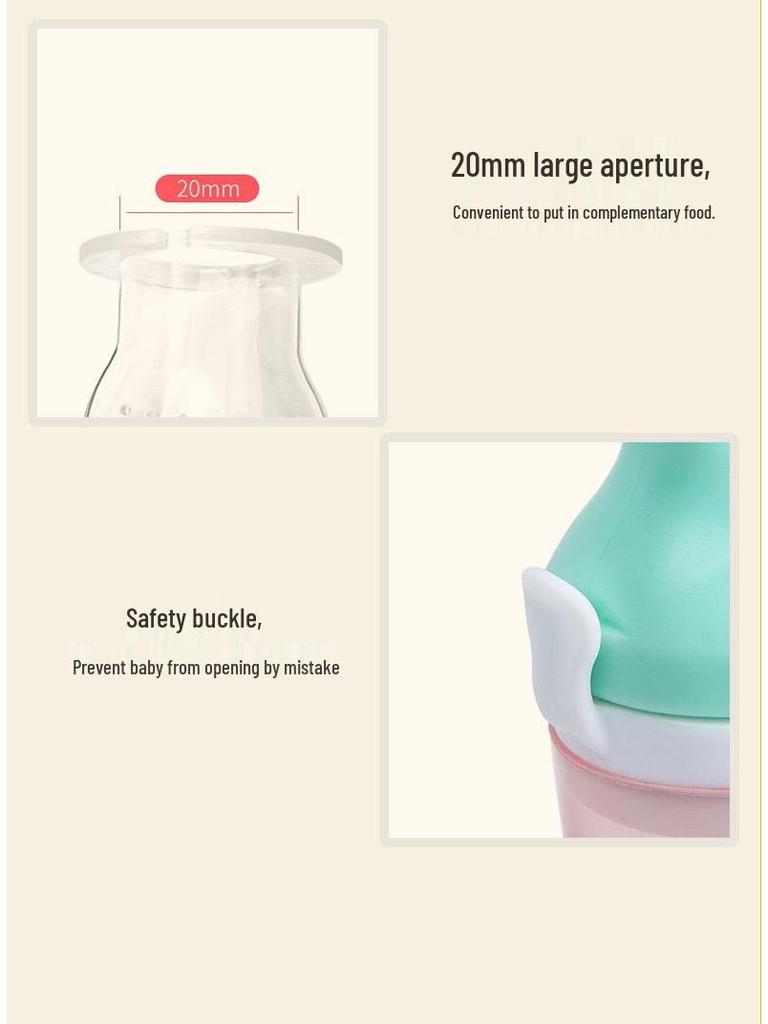 Baby Fruit & Veggie Teething Feeder - Pushable Teether Bag for Easy Self-Feeding