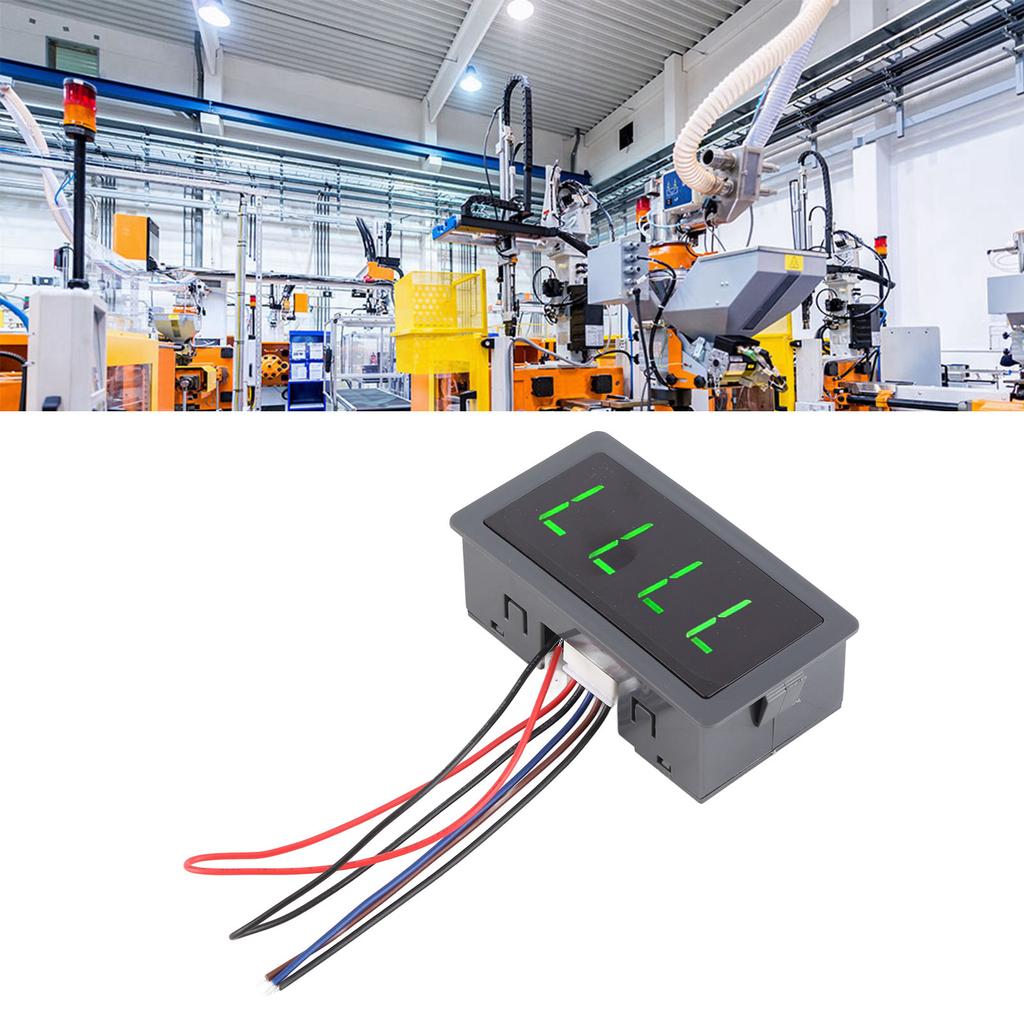 Green 4 Digit LED Motor Tachometer RPM Speed Measure Meter NPN Hall Proximity Switch Sensor