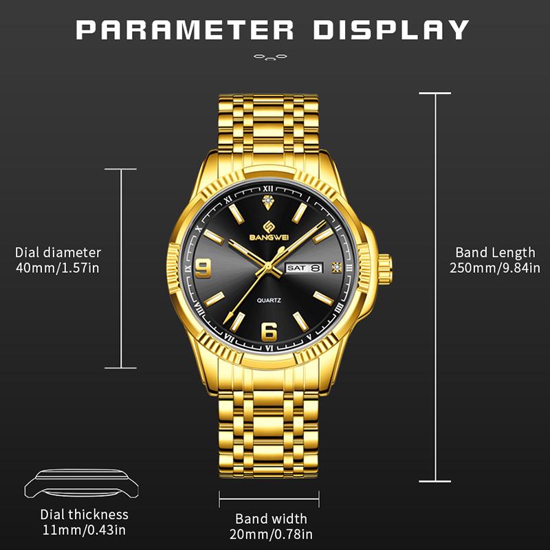 BANGWEI Ladies Watch Business Women's Watch Calendar Luminous Clock Quartz Stainless Steel Strap Fashion Watch for Women reloj
