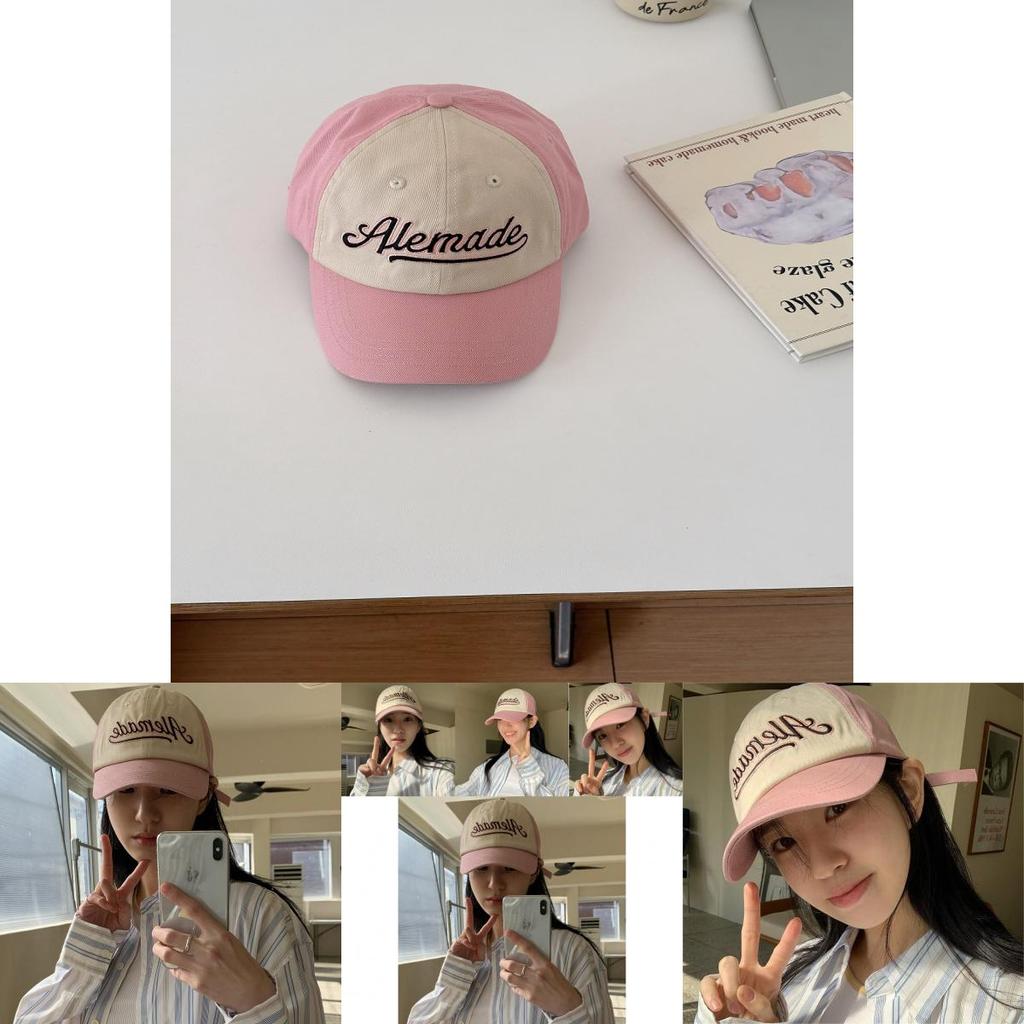 Fashionable Pink Baseball Cap For Women Summer Trendy Letter Embroidery Curved Brim Hat