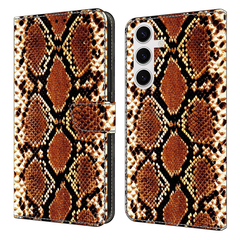 Pro Samsung Galaxy S25 Peněženkové pouzdro Vzorový potisk PU kůže Skládací stojánek Kryt na telefon