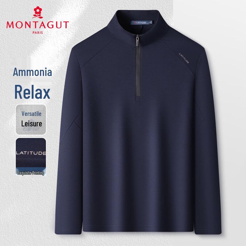 MONTAGUT Men s Easy Care Mock Neck Long Sleeve T-shirt 48