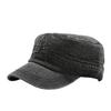 Cappello piatto in denim nero cappello militare retrò cappello equestre stile britannico femminile che mostra il viso berretto da baseball piccolo berretto francese maschile