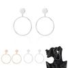 Elegant Oversized Circle Earrings Alloy Metal Chic Minimalist Big Hoops