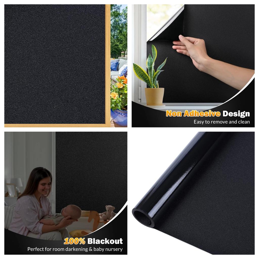 Wide 75/90 Cm Frosted Glass Privacy Film Non-Adhesive Window Glass Films Heat Regulation Static Cling Removable Window Decals