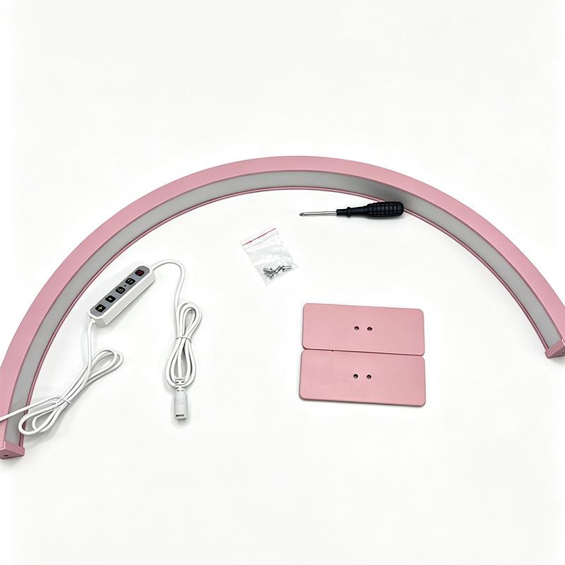 Half-Moon Dimmable Ring Light for Shadow-Free Cross-Border Nail Art