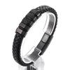 KALEN Stainless Steel Cowhide Leather Bracelets for Men Black Braid Chain Bracelet Men's Magnetic Genuine Gift 3 Color Jewelry