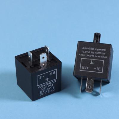 ממסר פלאשר לד מתכוונן 3 פינים 12V לאיתותים (איתותים) לרכב אופנוע פלאשר לד 3 פינים פלאשר לד