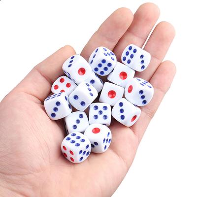 20pcs 12mm Color Point White Dice Classic Dice Game Equipment Accessories Party Game Scoring Props
