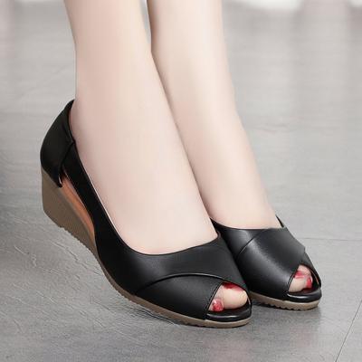 Casual Sandals Women Wedges Sandals Pumps Ankle Buckle Open Toe Fish Mouth Med Summer Women Shoes Fashion Wedges Shoes88u