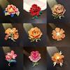 Blooming Rich Peony Flower Girl High-end Painted Three-dimensional Flowers Trendy Temperament Accessories Brooch