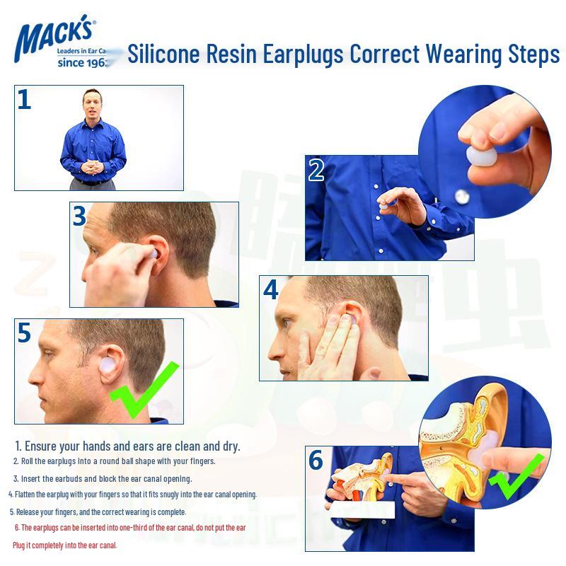 MACK'S Silicone Earplugs for Sleep, Snoring Reduction, and Soundproofing
