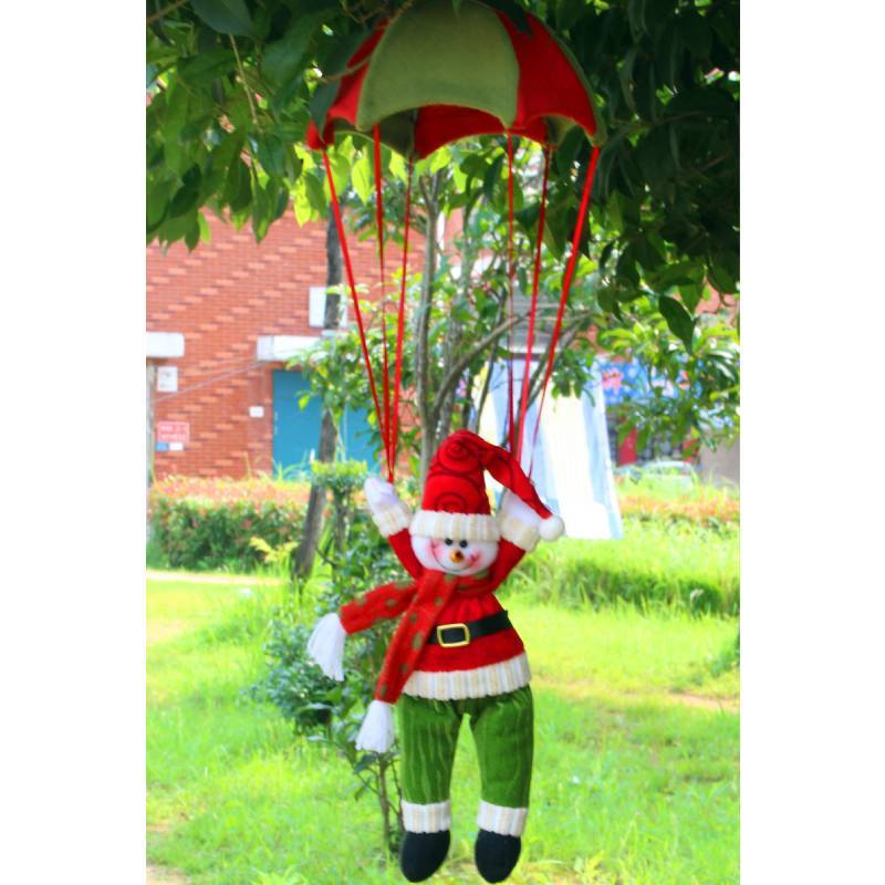 Weihnachts-Weihnachtsmann und Schneemann Hängedekorationen Aus Stoffmaterial Für Urlaubsdekoration
