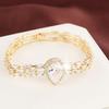 Exquisite French Zircon Water Drop Bracelet for Women - Versatile Pure Copper Jewelry with Fine Workmanship.