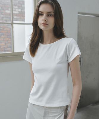 NON AND NON Boat Neck Short Sleeve T-Shirt_Nhts6459