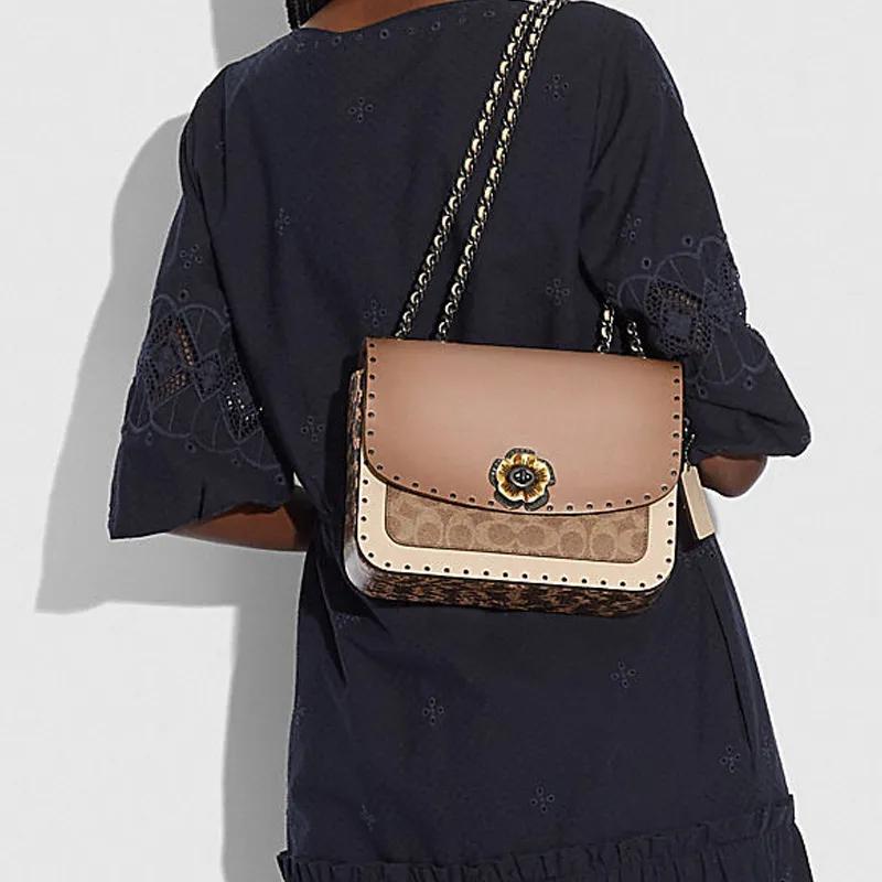 Coach Madison Leather Crossbody Bags Medium Women's Milk Tea (Unisex) Crossbody Bags C3758 V5SNE