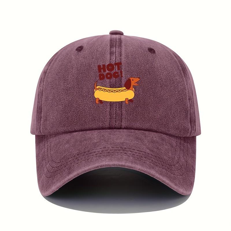 Fun Hot Dog Printed Baseball Hat Sunshade Leisure Sports Outdoor Headwear Fun Pattern Design