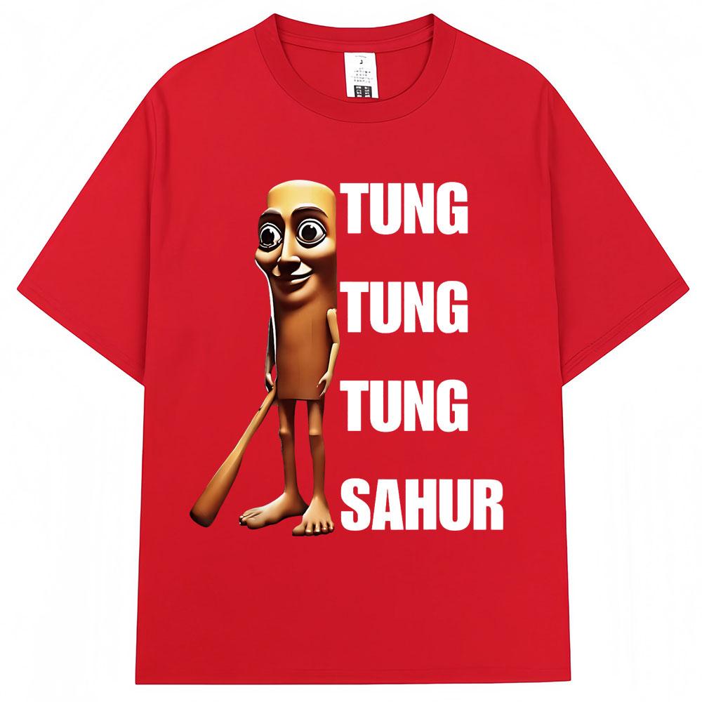 Tung Tung Tung Sahur Funny Baseball Bat Meme T Shirt Men Women Fashion Humor Popular T Shirts Loose Summer ONeck Cotton TShirt