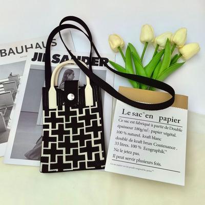 Mini Shoulder Bag Cute Mobile Phone Bag Student Messenger Bag Knitted Handbag Key Holder Lipsticks Pouch