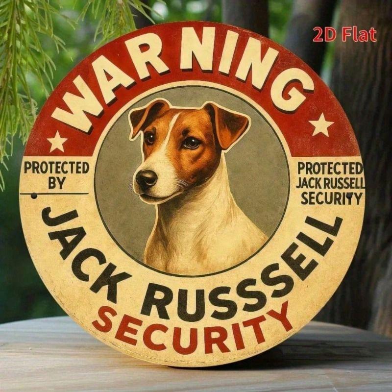 

Vintage Jack Russell Terrier Metal Poster, Round Aluminum Sign 20cm for Wall Home
