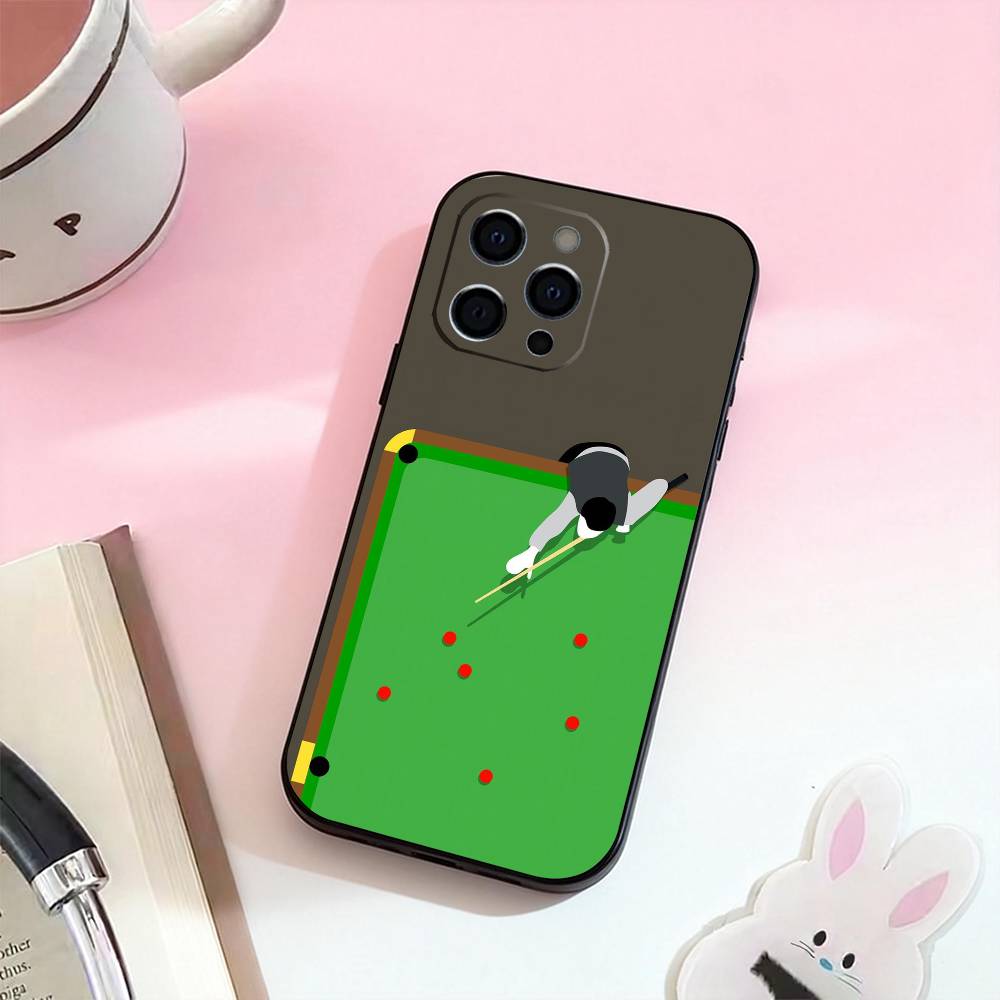 Billiards Snooker Phone Case For iPhone 17,16,15,14,13,12,11 Plus,Pro,Max,XS Silicone Soft Cover