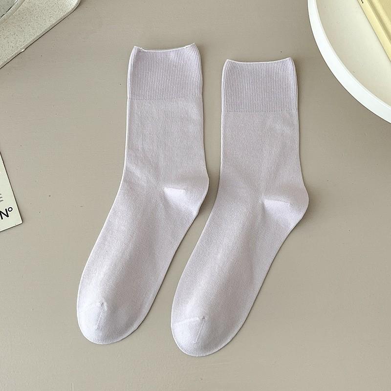 Socks Pure Cotton Boneless Stacking Socks Spring And Autumn Thin Breathable Sweat-Absorbing Deodorant Cotton Medium Tube Socks