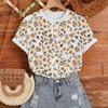 Elegant Retro Art Floral 3D Print Short Sleeved Womens T Shirt Summer New Fashion Trend Daily Comfortable Women's Clothing