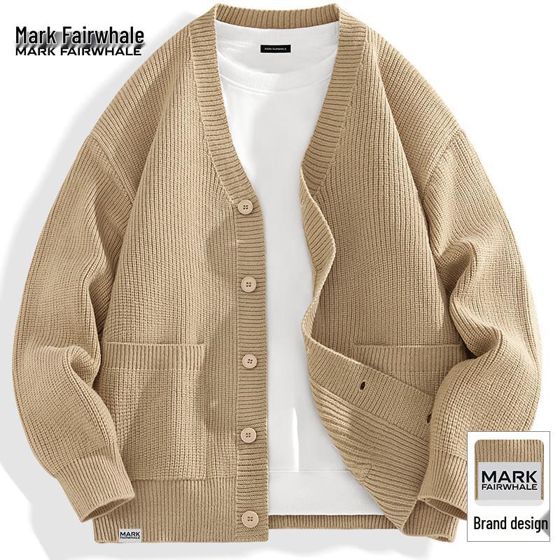 

Mark Fairwhale Unisex V-Neck Solid Knit Cardigan L