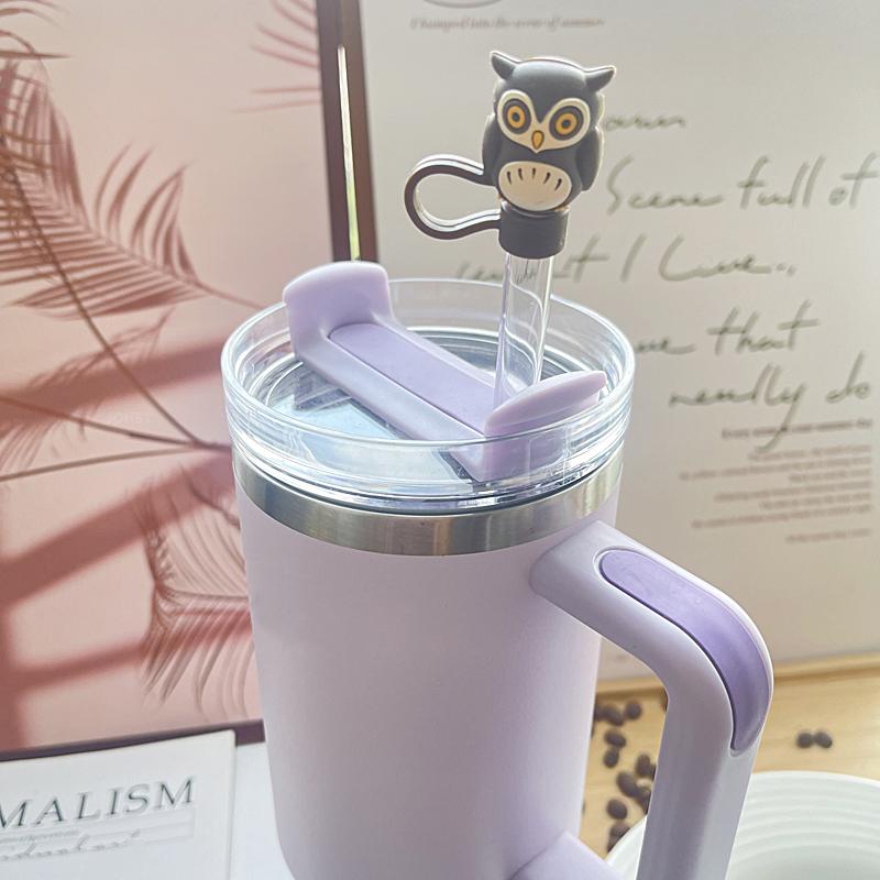 Halloween Pumpkin Silicone Straw Cover Cap For Stanley Tumbler Cup Accessories 30&40oz Reusable 9-10mm Large Diameter Sippy Plug