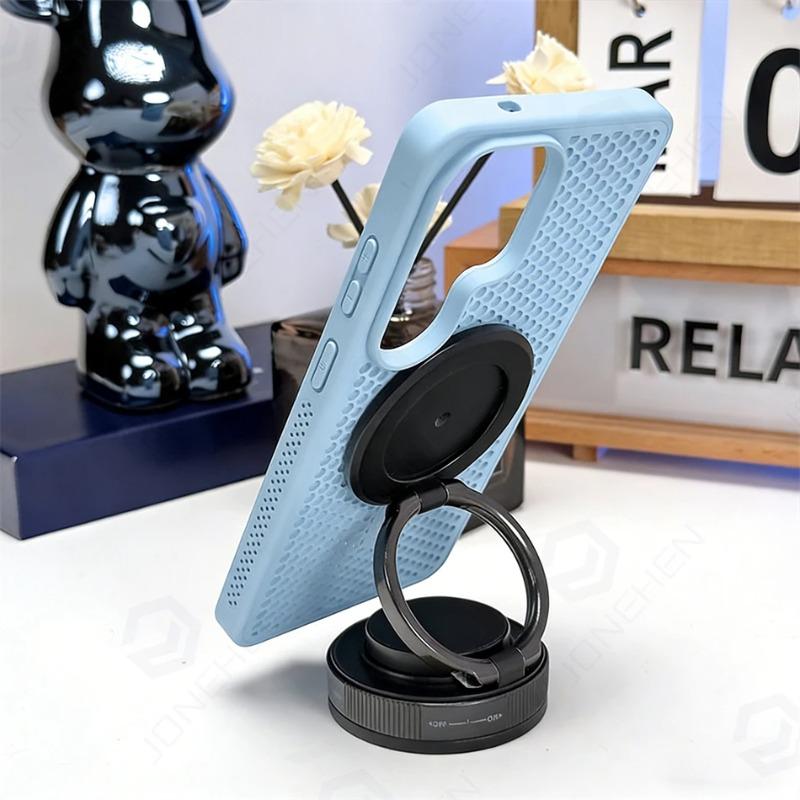 Magnetic Case For Samsung Galaxy S26 S25 Plus S24 S23 S22 Ultra Pure Color Honeycomb Heat Dissipation Frame Cover For Magsafe