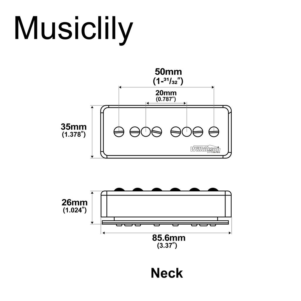 Wilkinson M Series Stacked P90 Single Coil Humbucker for Electric Guitar Cream Pickup, Size, SG/LP Necks,