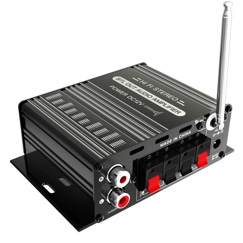 AK370 12V Mini Power Amplifier Home Car Class D Bluetooth Sound Amplifiers Stereo BASS Audio Amplify Support FM MP3 USB SD Input