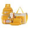 Set di Zaini in Tela da 4-5 Pezzi per Studenti: Design Carino con Carota e Coniglio, Perfetto per Bambine e Bambini delle Scuole Elementari e Medie